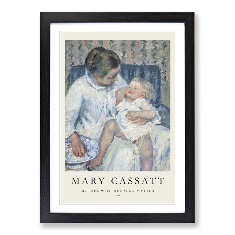 Childs Bath Time by Mary Cassatt - Picture Frame Art Prints, 36cm H x 27cm W x 2cm D, Black
