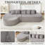 Canapé modulaire incurvé en L de 110,2 po x 62 po avec 5 coussins, siège profond, mousse à mémoire de forme haute densité, sans assemblage - gris clair-1869469349