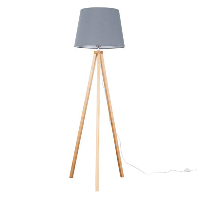 Nemours 159cm Basbro Tripod Floor Lamp + XL Aspen Beige Shade