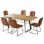 7-Piece Extendable Kitchen Dining Table with 6 Modern Dining Chairs-121934044-121934040