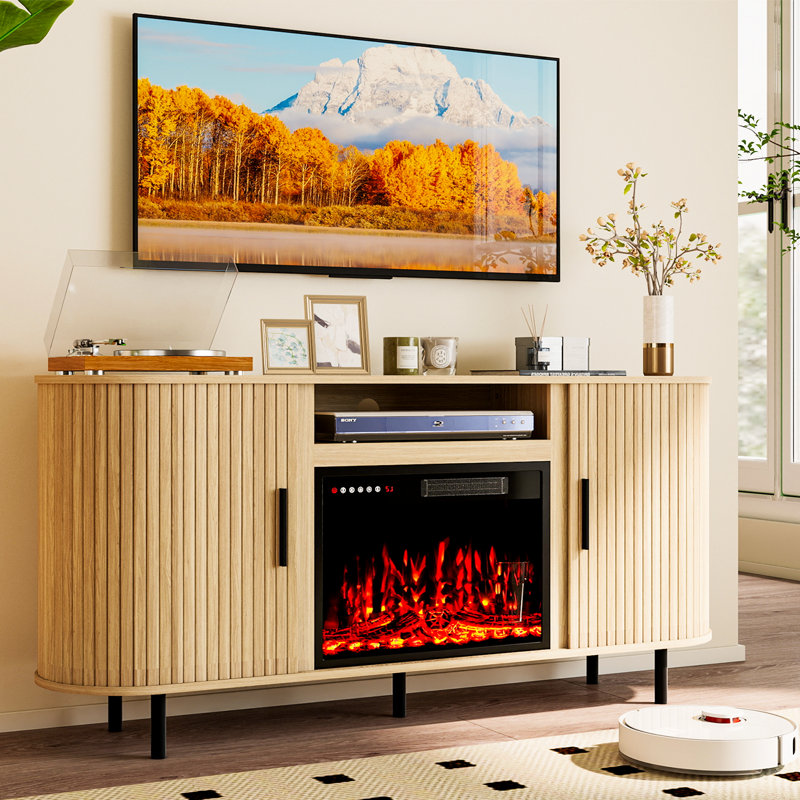 65'' Curved Modern Fluted Tv Stand