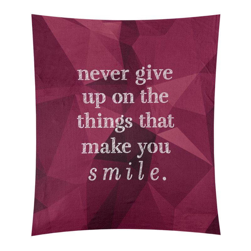 Tapisserie de perseverance en polyester et de citation en faux gemme, H 104 po x l 88 po, Spinelle