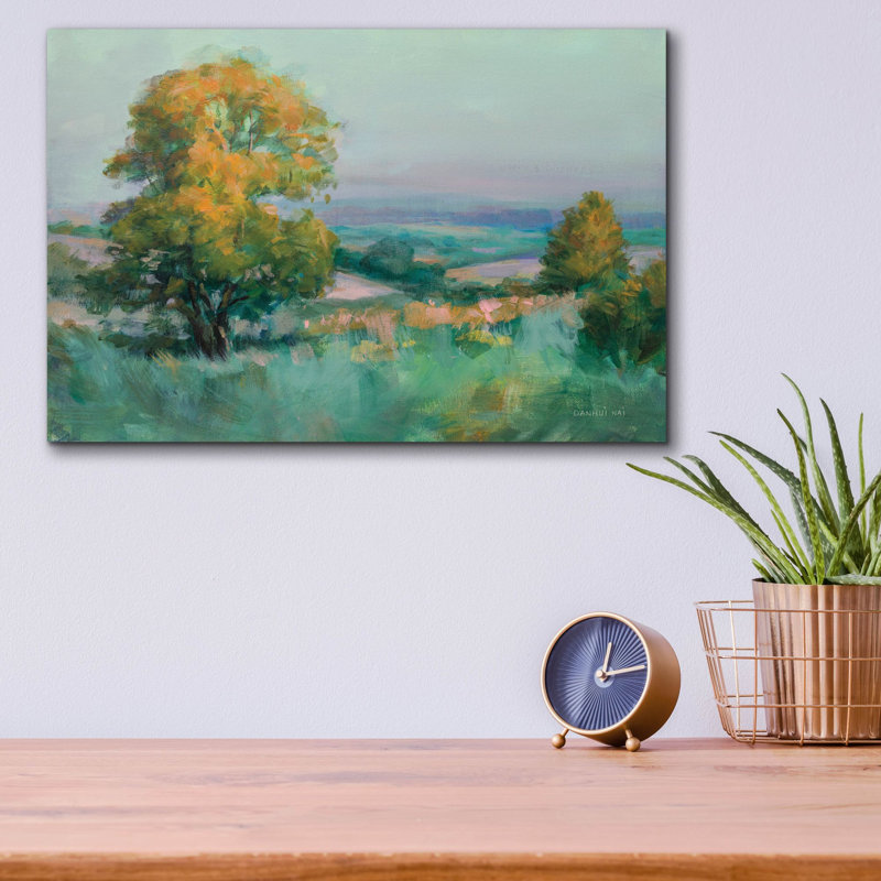 «Hilltop Oak» par Danhui Nai, art mural en verre acrylique, H 12 po x l 16 po x P 0,13 po