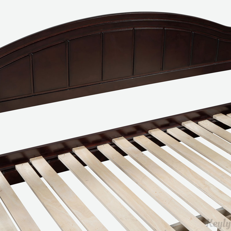 Lit de jour extensible en bois avec lit gigogne simple et tiroirs, Espresso