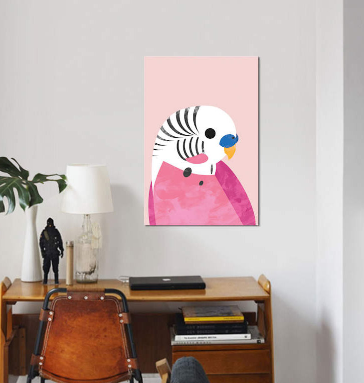 Art sur toile budgie', H 18 po x l 12 po x P 1,5 po, Toile tendue