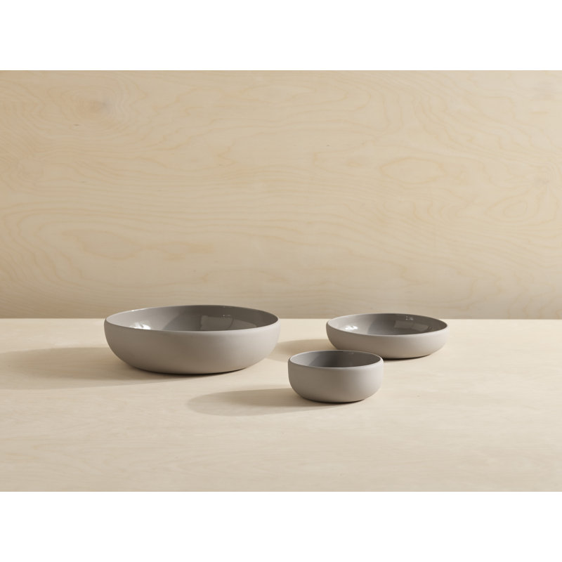 Porcelain Serving Bowl, Gray