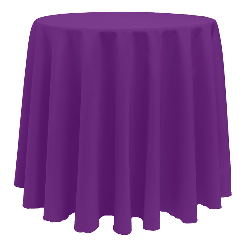 Bjarne Solid Color Round Tablecloth, Plum, 102" Round, 1
