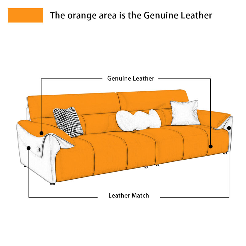Causeuse-coussin modulaire en cuir véritable blanc crème