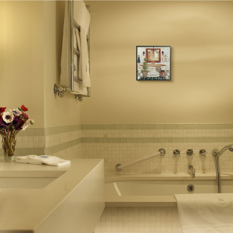 Chic chic pour salle de bain, Giclée encadrée noir minuit, H 12 po x l 12 po x P 1,5 po