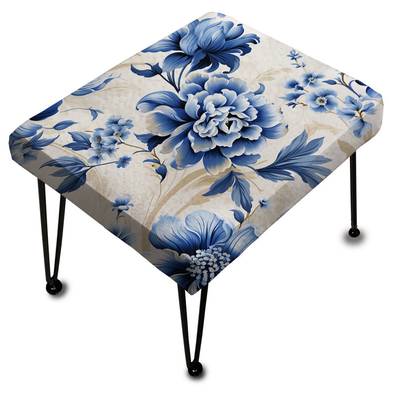 Repose-pieds Cobalt Blue Royal Flourish Victorian