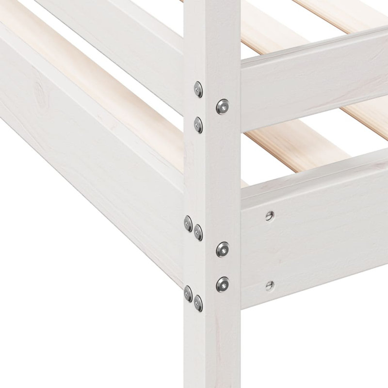 Arin Solid Wood Bed, Double (4'), White