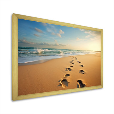 " Beach Photo Footprints In V "