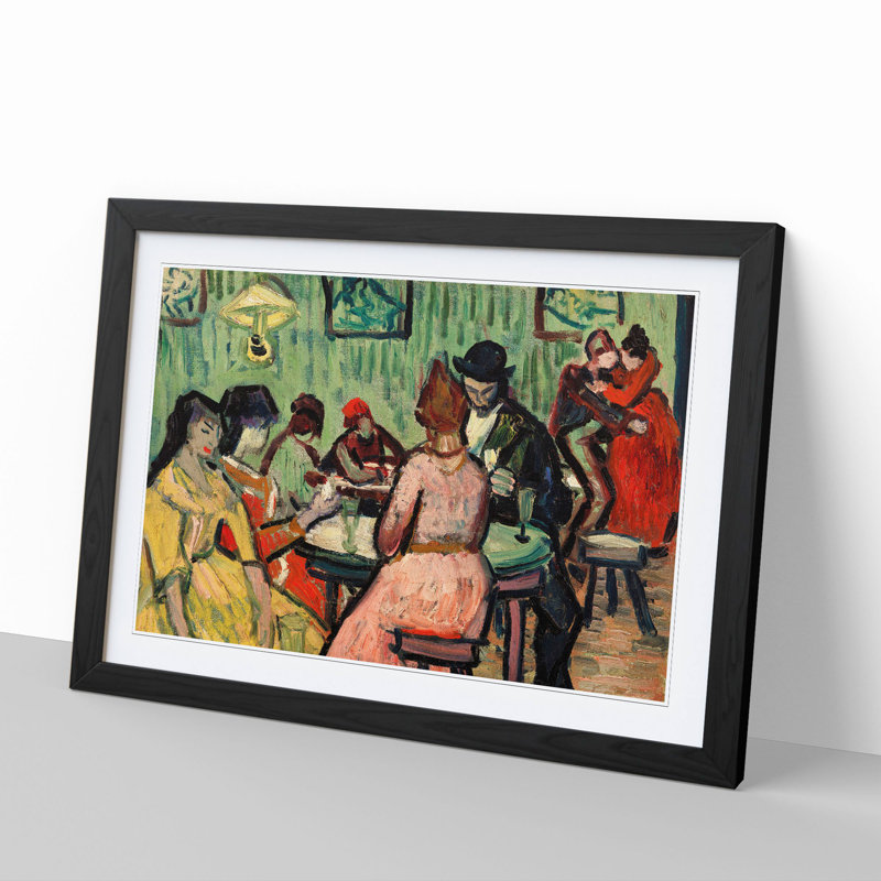 The Brothel by Vincent Van Gogh - Picture Frame Graphic Art, 48cm H x 65cm W x 2cm D, Black Framed
