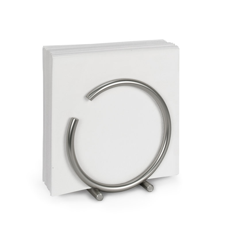 Porte-serviettes rond Almodovar, Nickel satiné
