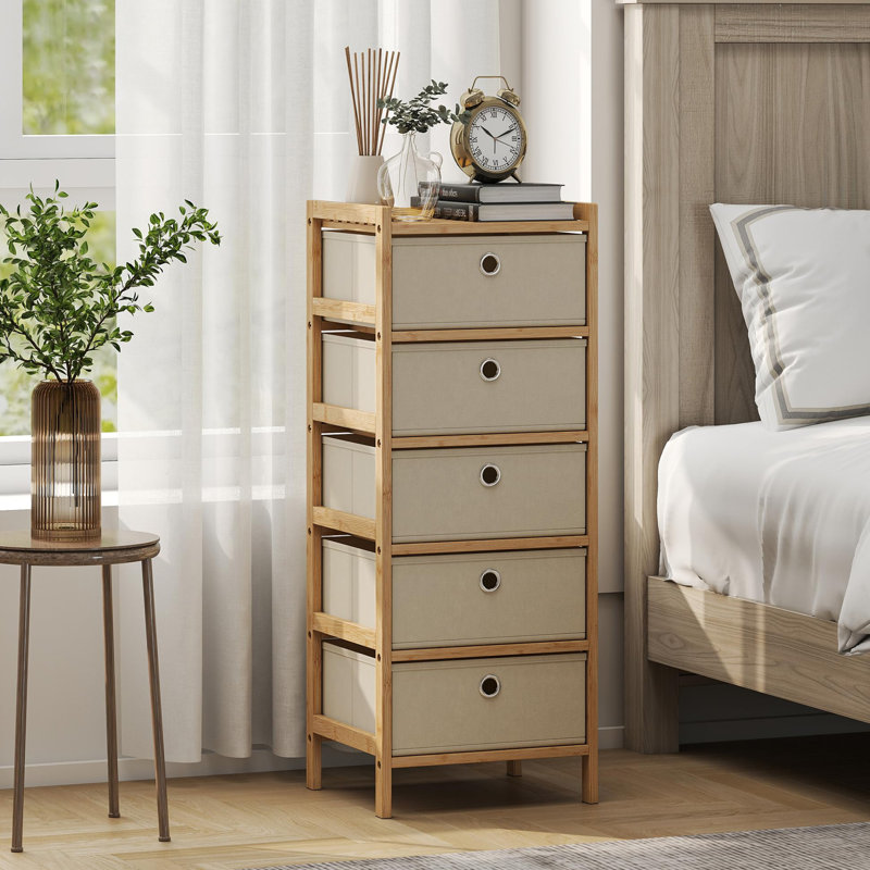 5 Drawer Storage Drawer, Cream White