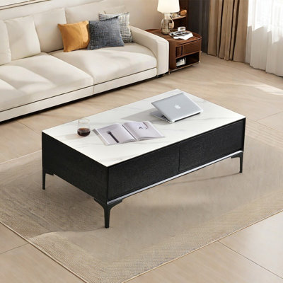 Modern simple rectangular rock plate coffee table