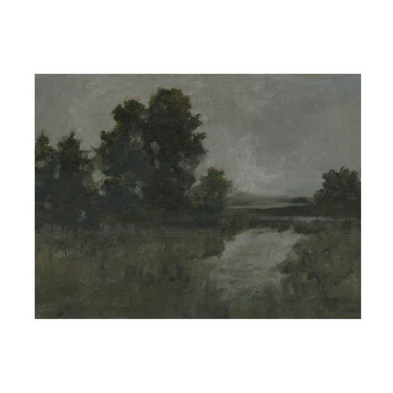 Art mural sur toile tendue - "Moody Marsh I" d'Ethan Harper pour décoration de salon, de chambre à coucher ou de bureau - 18 x 24