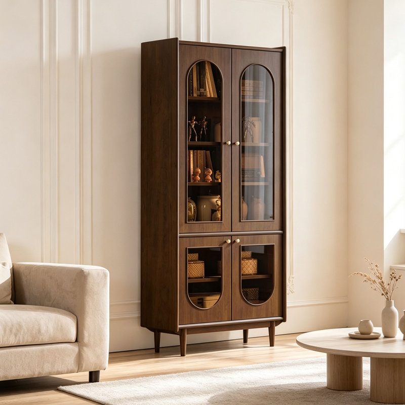 Bibliothèque haut de gamme de style italien rétro, Marron foncé