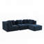 Canapé modulaire modulaire en velours côtelé, assise profonde, repose-pieds mobile, sans assemblage-654428138-654428151