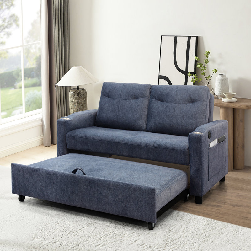 Lin recouvert de tissu d'ameublement 2 places avec fonction inclinable