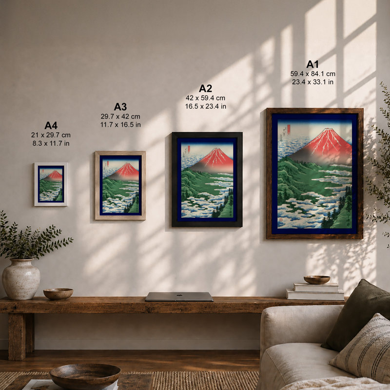 Mount Fuji Rising Japandi - Print, Unframed, A4 - 29.7 x 21.0 cm