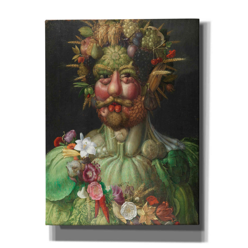 " Vertumnus " by Guiseppe Arcimboldo, 16" H x 12" W x 0.75" D