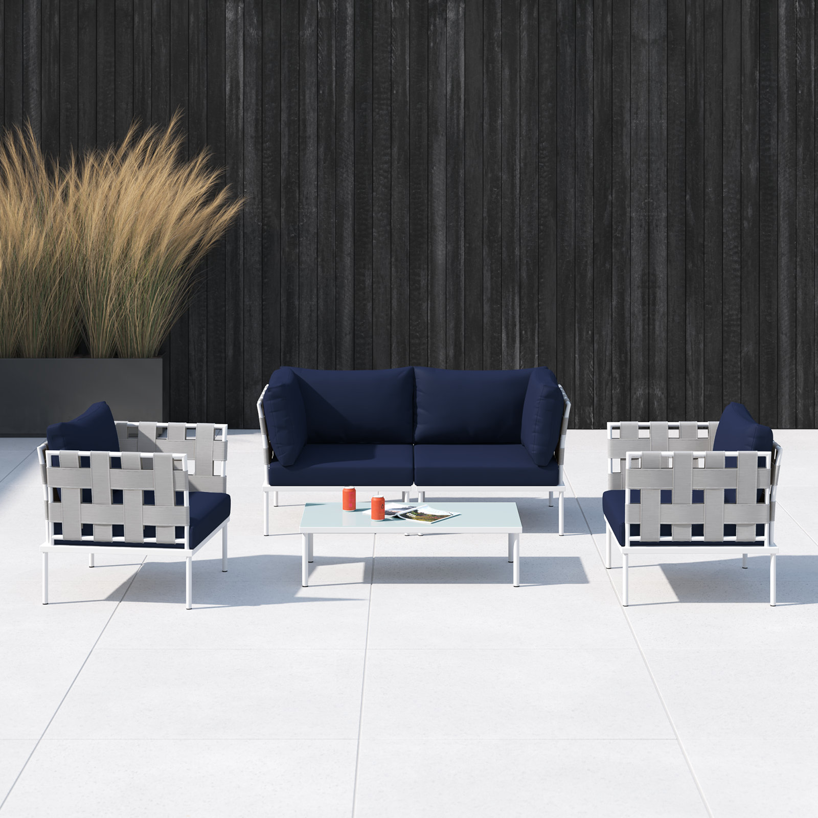 Harmony 4-Person Patio Seating Group, Navy