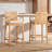 Tobias Rattan and Teak Wood Counter Stool Set, White/Natural Rattan 38.73'' H X 21.85'' W X 19.48'' D