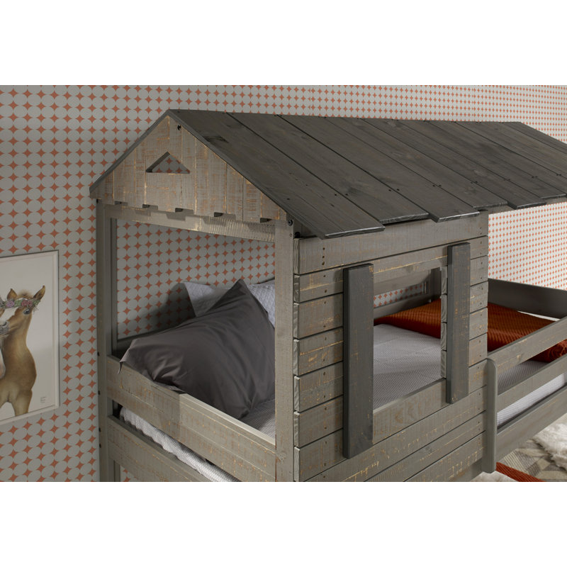 Corso Kids Twin Over Twin Bunk Bed, Rustic Gray