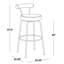 Tabouret de bar à hauteur fixe avec pivot en métal doré et velours crème - ensemble de 2