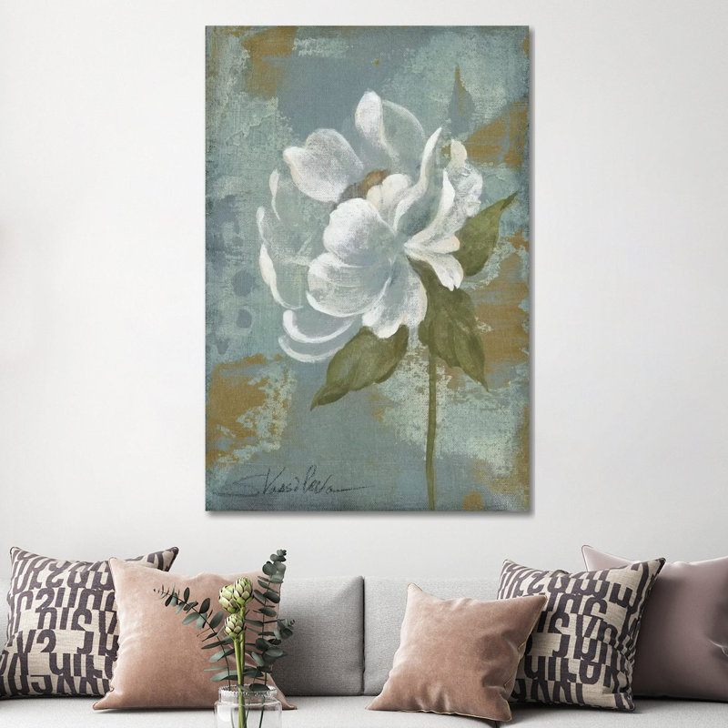 «Peony Tile II» par Silvia Vassileva - reproduction d'art, Aucun mat, H 60 po x l 40po x P 1,5 po, Toile tendue