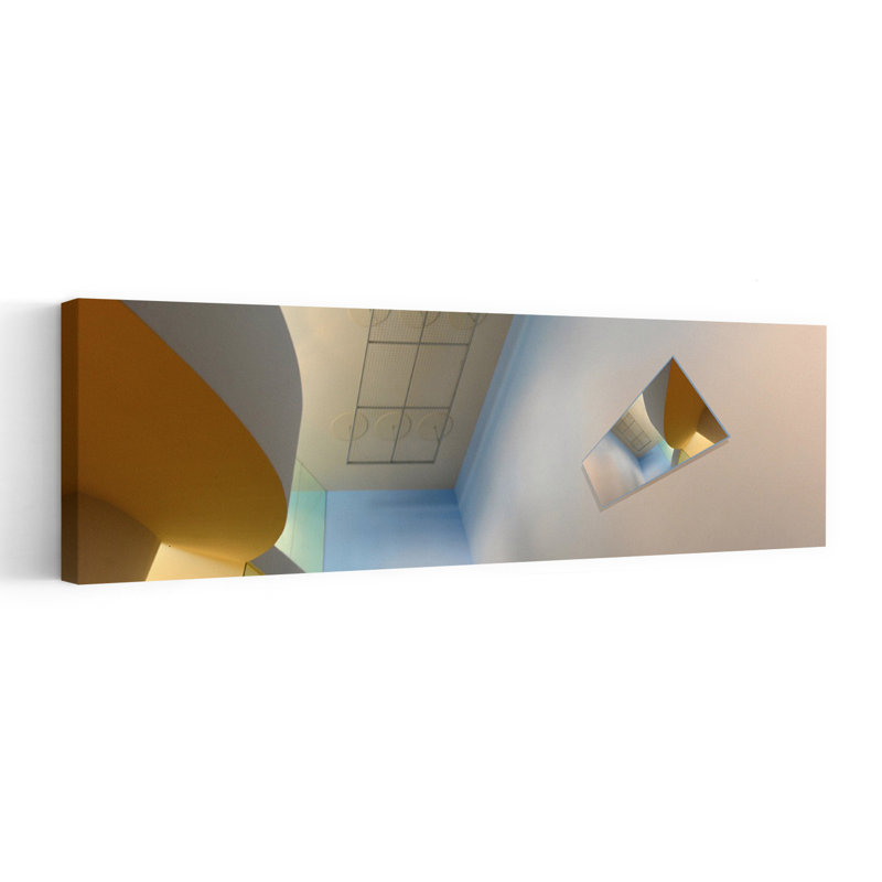 Abstrait, courbes intérieures abstraites, architecture contemporaine colorée, art mural, H 48 po x l 16 po
