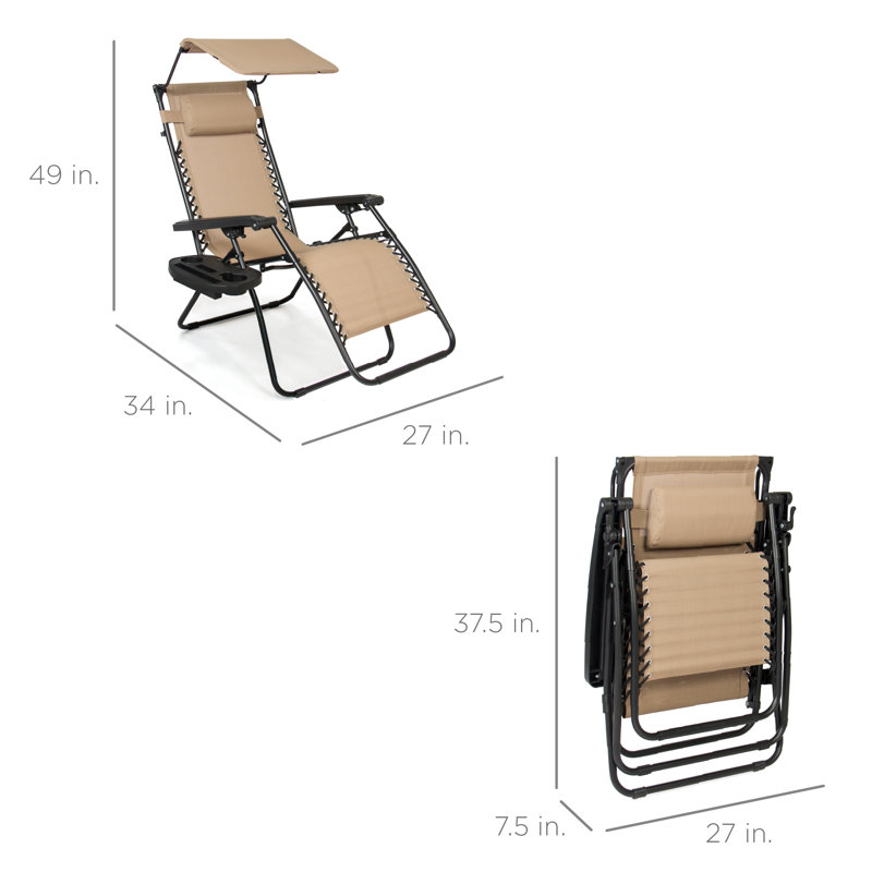 Alahia Folding Recliner Chair, Beige