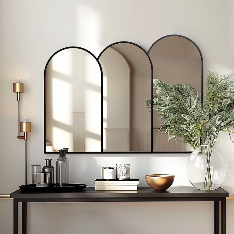 42.1'' W Triple Arch Framed Wall Mirror