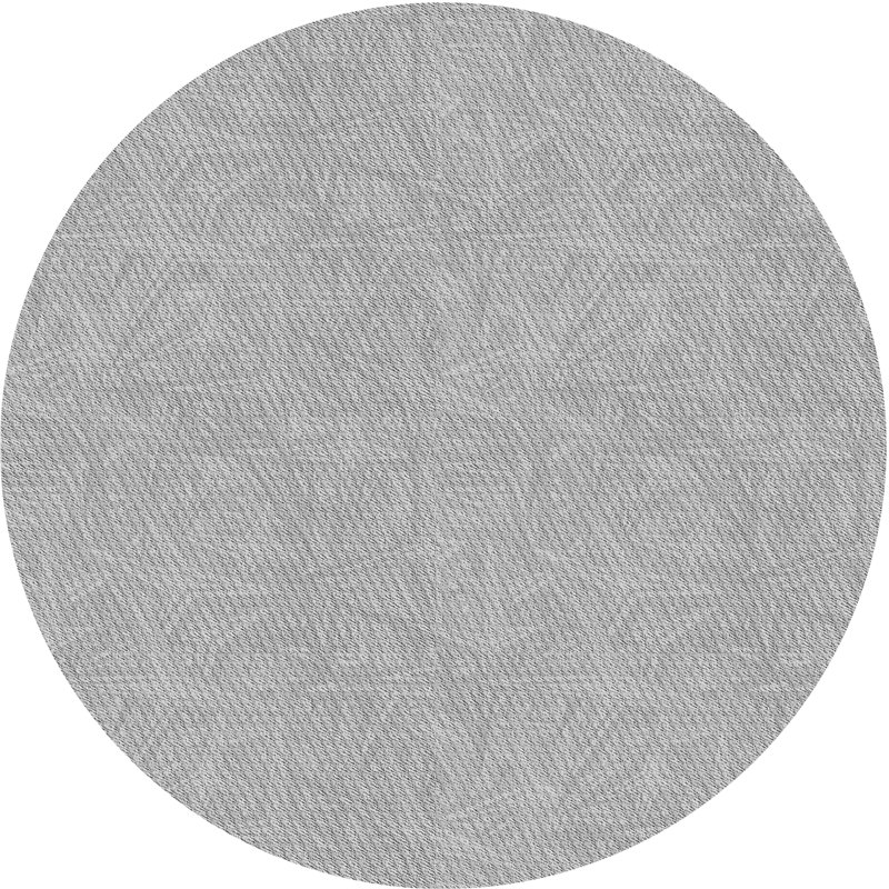 Laine tissée à la machine de couleur unie et Tapis décoratif gris polyester, Rond 5 pi