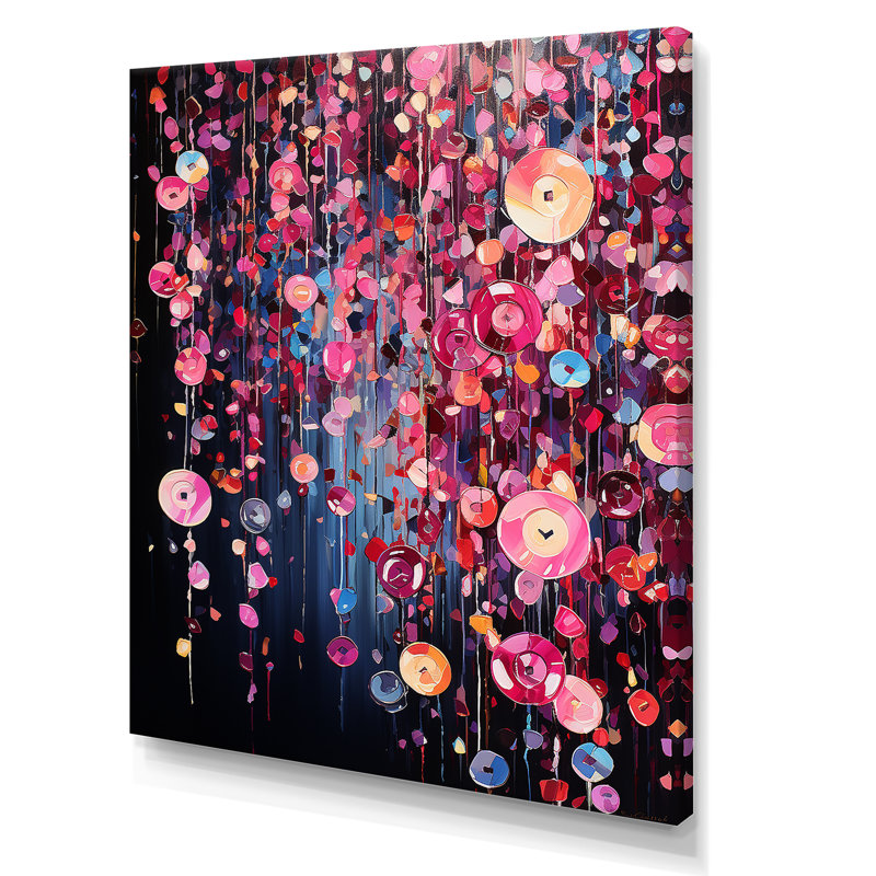 Rose et noir, charmantes fleurs printanières - botanique, art mural, Toile tendue, H 44 po x l 34 po
