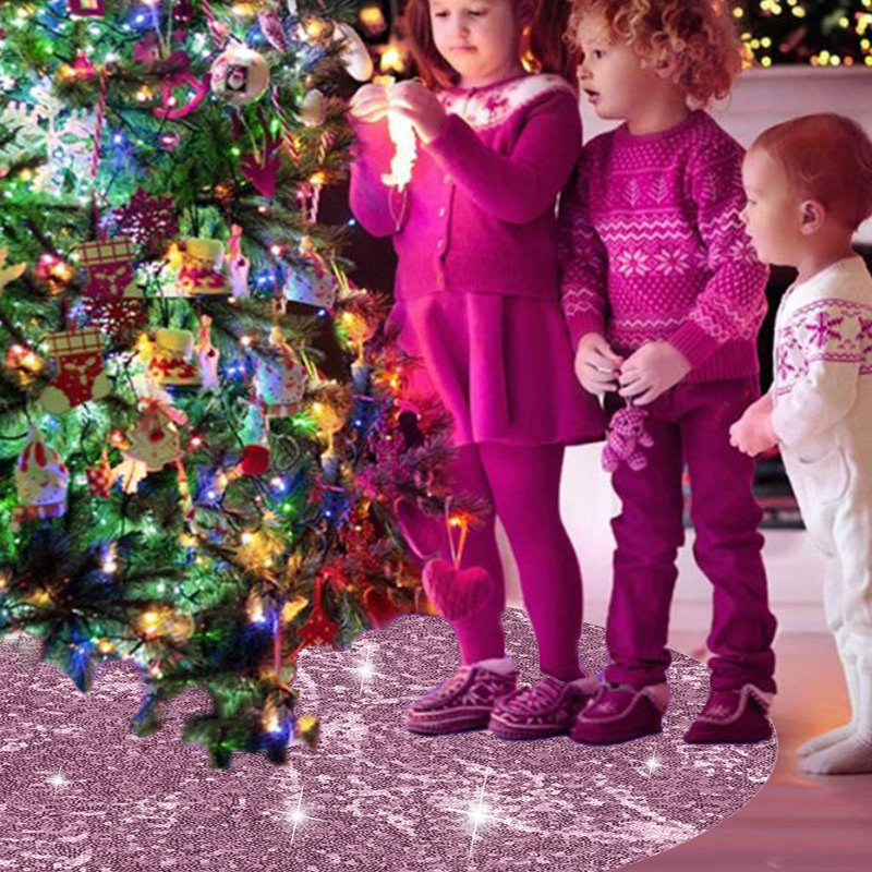 Jupe d'arbre de Noël Sequin, Pink