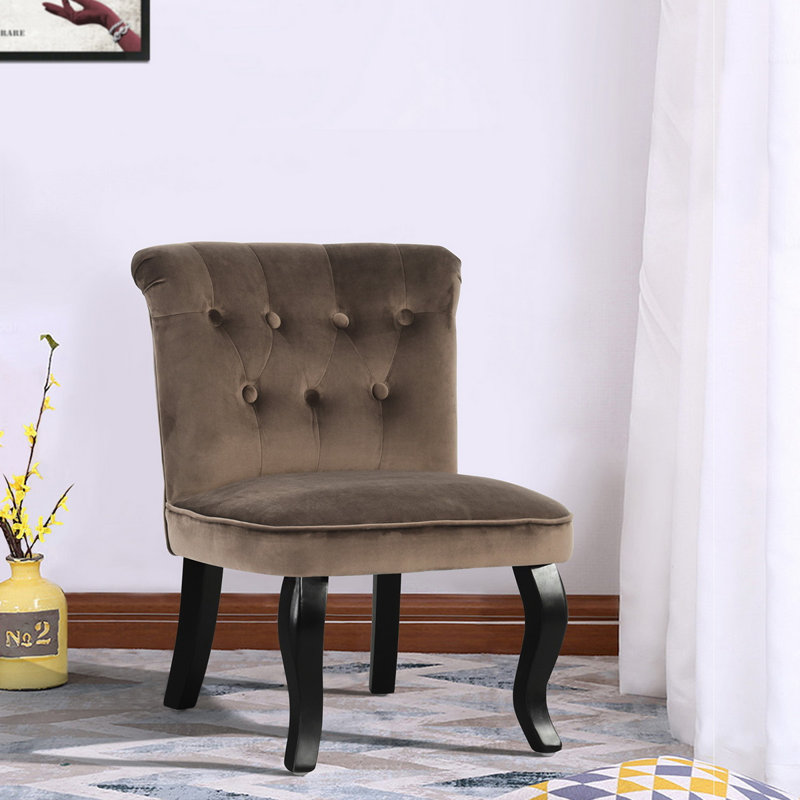 Peasely Upholstered Slipper Chair, Brown