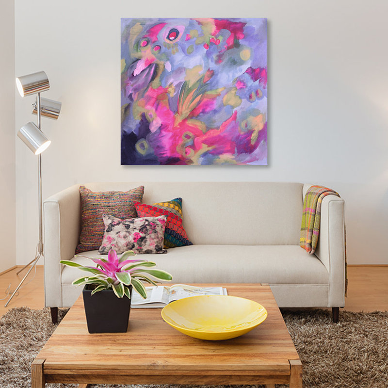 Violet Shock par Stephanie Corfee - impression sur toile tendue, H 12 po x l 12 po x P 0,75 po, Toile tendue, Pas de tapis