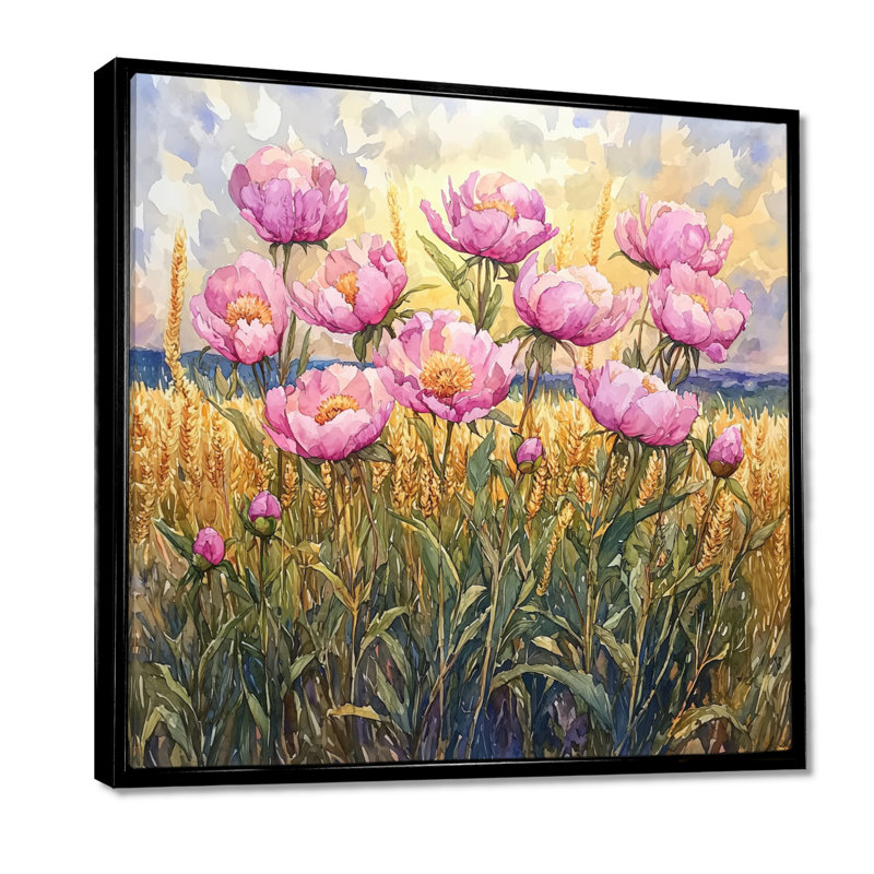 Kovacs - Floral Wall Art, Floater Framed Print, Black, 16" H x 16" W