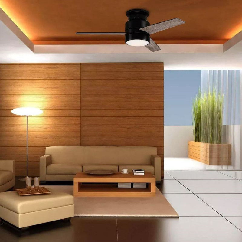 Caliopia 42'' Ceiling Fan with LED Lights, Matte Black with Dark Gray Blades