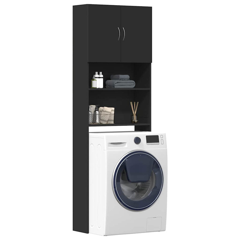 Engineered Wood Bathroom Cabinet, Black