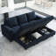 Canapé-lit modulaire en velours de 83 pièces avec canapé-lit et rangement pour repose-pieds Shavera-1443750952