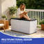Coffre de terrasse verrouillable résistant à l'eau de 140 gallons avec serrure Edrosie Inc, blanc et noir-132784004-132784071