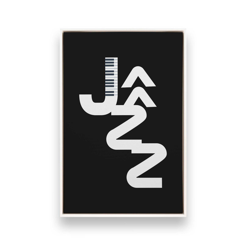 Affiche de jazz, reproduction sur toile encadrée, H 30,75 po x l 20,75 po, Blanc opaque