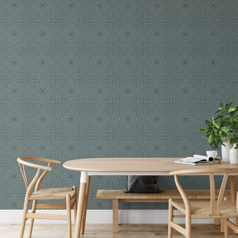 CO-ED Grand 10' L x 24" W Wallpaper Roll, Pewter Blue, PVC, Self-adhesive