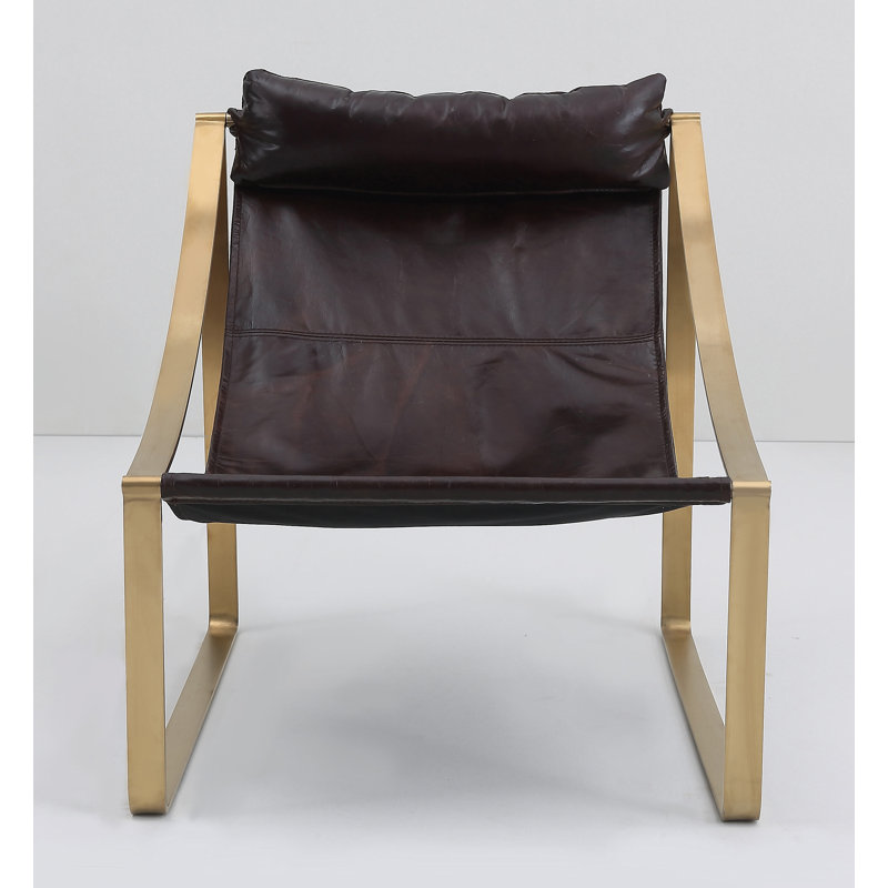 Méridienne Whitehouse, Cuir véritable brun Maroc
