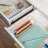Thomas Martha Stewart Plastic Stackable Office Desk Drawer Organizer Set with Metallic Trim