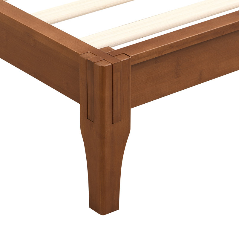 12 Inch Queen Size Solid Dry Bamboo Wood Platform Bed Frame, Queen