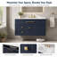 Meuble-lavabo flottant mural 36 po, gris (SKU différent), 2 tiroirs + lavabo en céramique-892710141